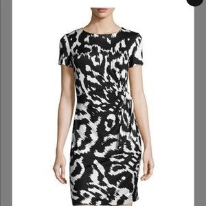 DVF black/white Ikat Zoe short sleeve dress 10